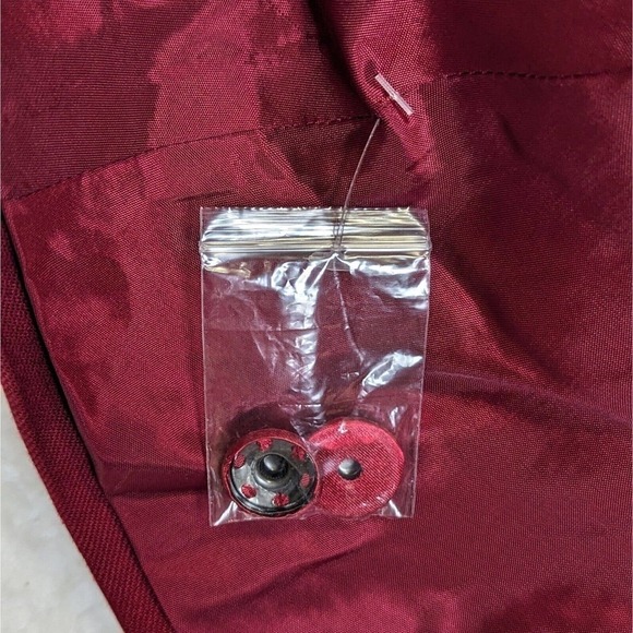 New Spiegel Ponte Knit Cape Blazer 10 Maroon Stretch One Button Closure Swing - Picture 8 of 9